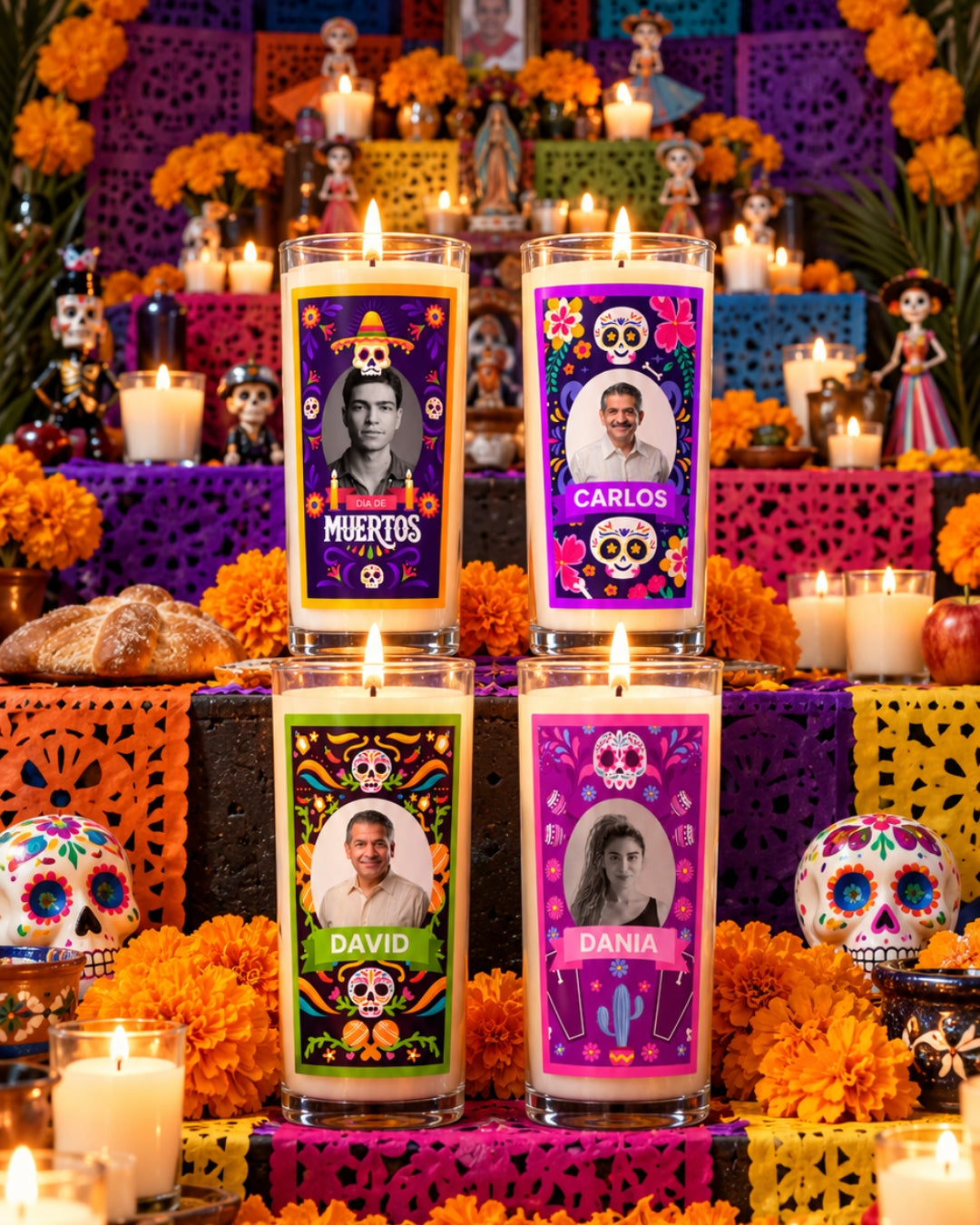 Plantillas Veladoras de Día de Muertos