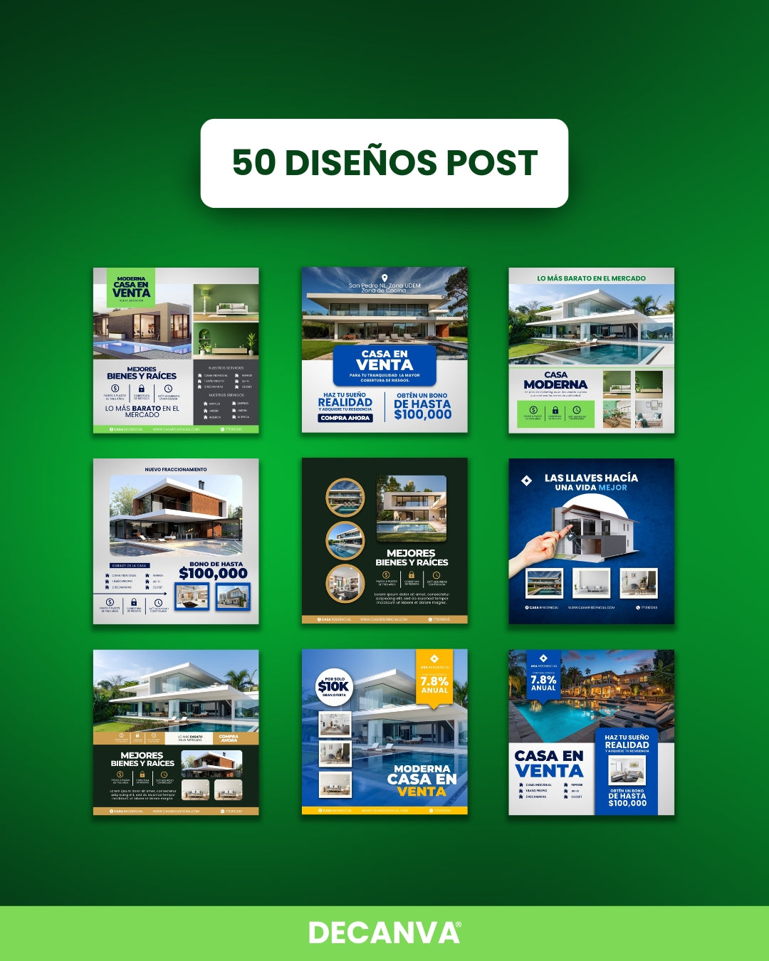 +100 Plantillas de Bienes Raíces