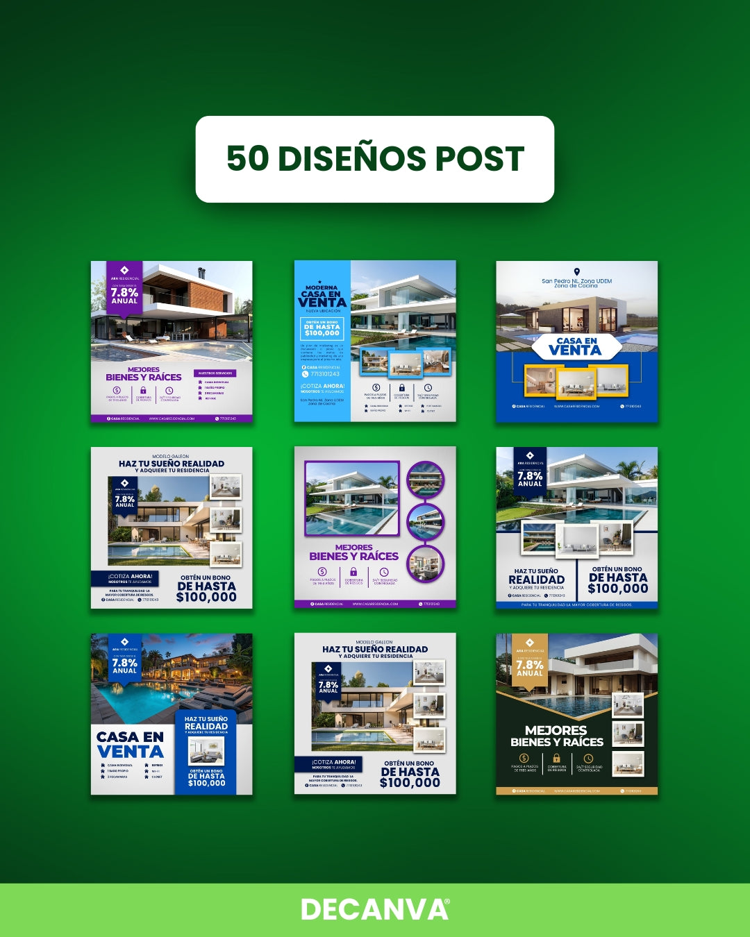 +100 Plantillas de Bienes Raíces