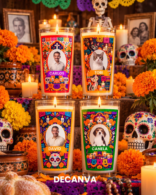 Plantillas Veladoras de Día de Muertos